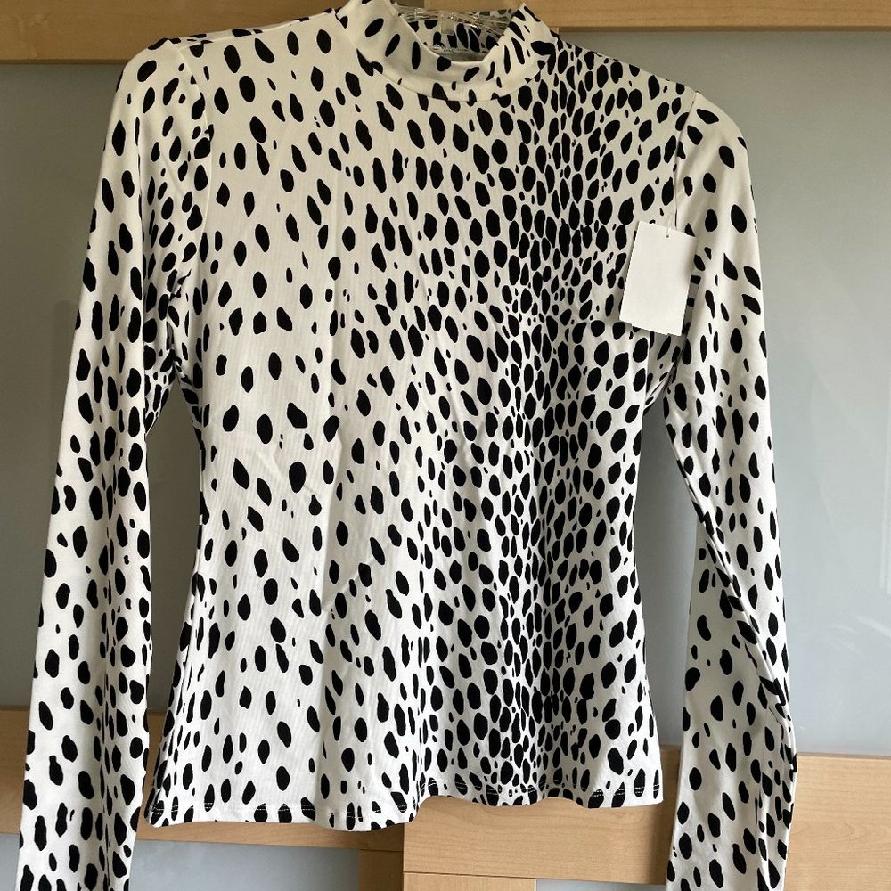 REFORMATION Bailey Cheetah Long Sleeve Knit Top